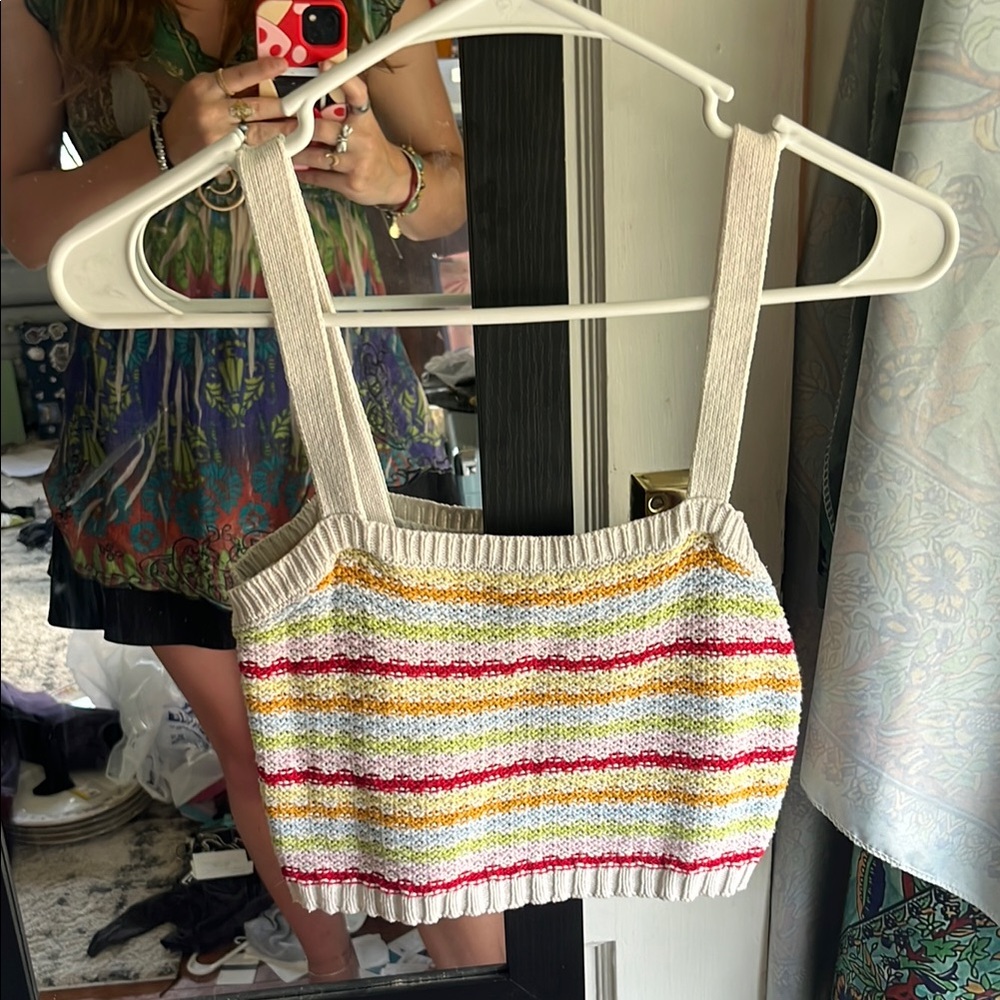 Forever 21 Striped Knit Crop Top